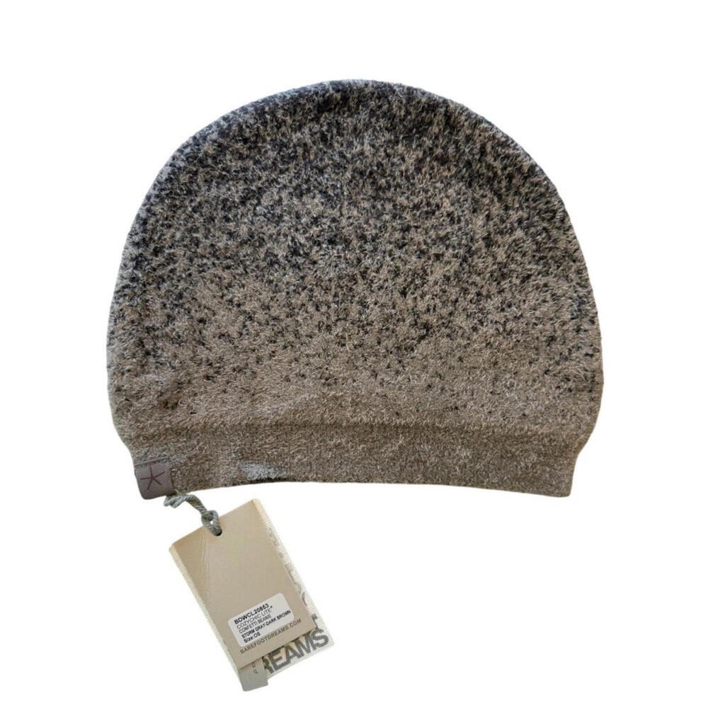 Barefoot Dreams CozyChic Lite Confetti Beanie Storm Gray Dark Brown BDWCL20853
